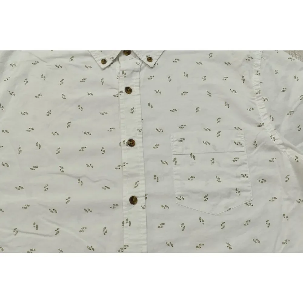 Banana Republic Slim Fit Men's White Short Sleeve Button Down Size L